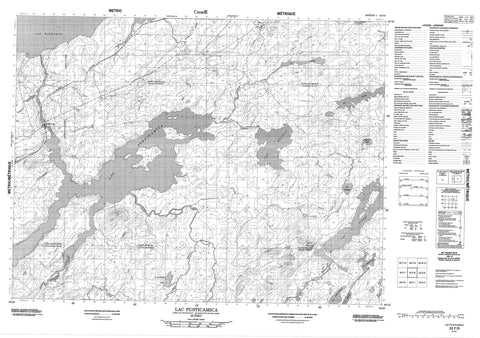 032F08 Lac Pusticamica Canadian topographic map, 1:50,000 scale