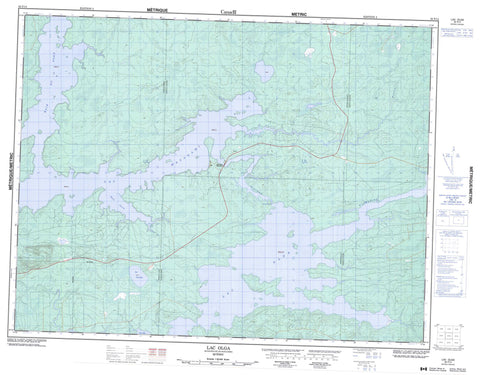 032F14 Lac Olga Canadian topographic map, 1:50,000 scale