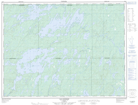 032G07 Lac Surprise Canadian topographic map, 1:50,000 scale