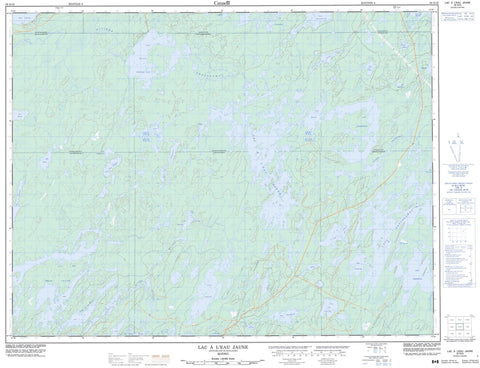 032G10 Lac A L Eau Jaune Canadian topographic map, 1:50,000 scale