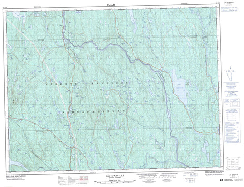 032H03 Lac D Anville Canadian topographic map, 1:50,000 scale