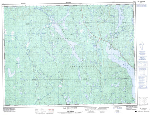 032H04 Lac Chigoubiche Canadian topographic map, 1:50,000 scale