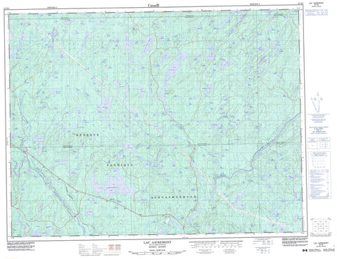 032H05 Lac Aigremont Canadian topographic map, 1:50,000 scale