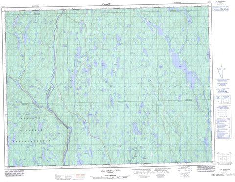 032H06 Lac Desautels Canadian topographic map, 1:50,000 scale