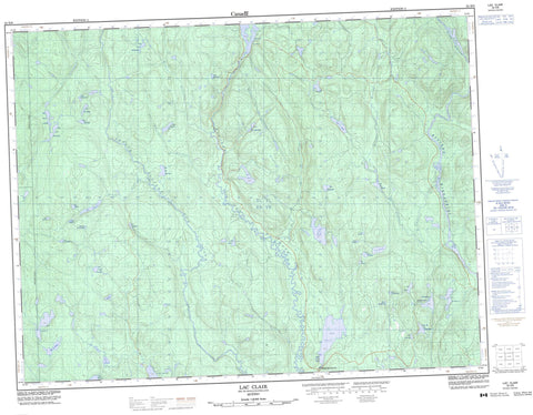 032H09 Lac Clair Canadian topographic map, 1:50,000 scale