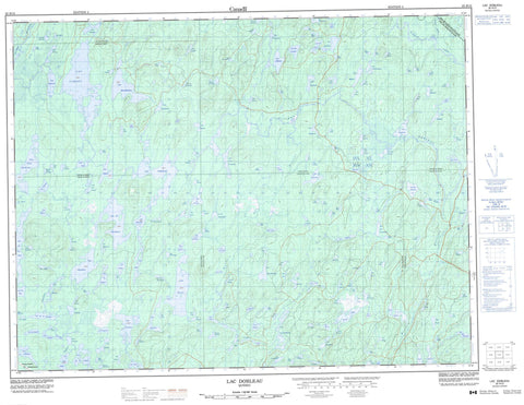 032H12 Lac Dobleau Canadian topographic map, 1:50,000 scale