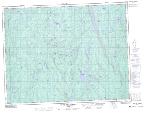 032H16 Grand Lac Jourdain Canadian topographic map, 1:50,000 scale