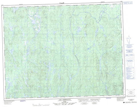 032I02 Lac Verreault Canadian topographic map, 1:50,000 scale