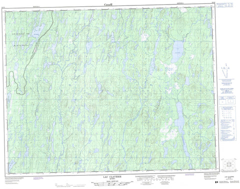 032I06 Lac Claverie Canadian topographic map, 1:50,000 scale
