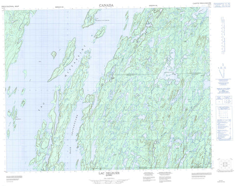 032I12 Lac Deleuze Canadian topographic map, 1:50,000 scale