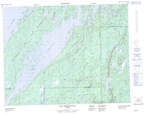 032I14 Lac Bonneville Canadian topographic map, 1:50,000 scale