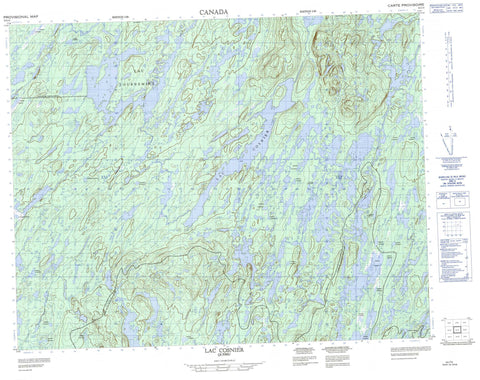 032I15 Lac Cosnier Canadian topographic map, 1:50,000 scale