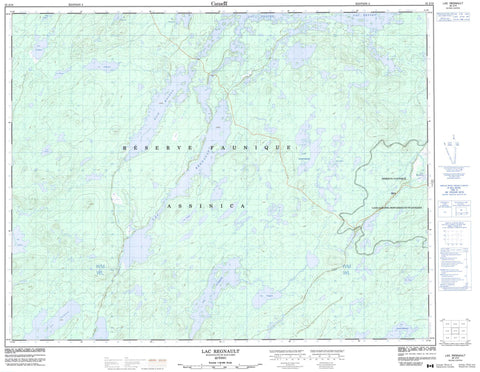 032J10 Lac Regnault Canadian topographic map, 1:50,000 scale