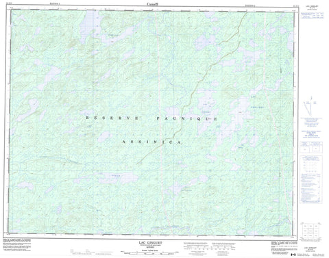 032J13 Lac Ginguet Canadian topographic map, 1:50,000 scale