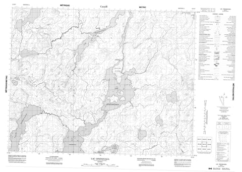 032K07 Lac Opataouaga Canadian topographic map, 1:50,000 scale