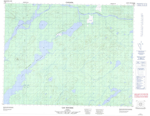 032K09 Lac Rocher Canadian topographic map, 1:50,000 scale