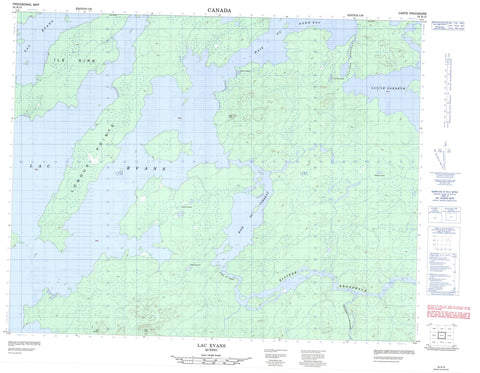 032K15 Lake Evans Canadian topographic map, 1:50,000 scale