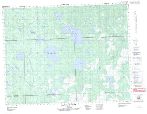 032L01 Lac Paul Sauve Canadian topographic map, 1:50,000 scale