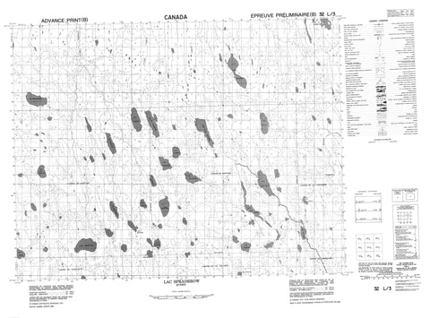 032L03 Lac Spradbrow Canadian topographic map, 1:50,000 scale