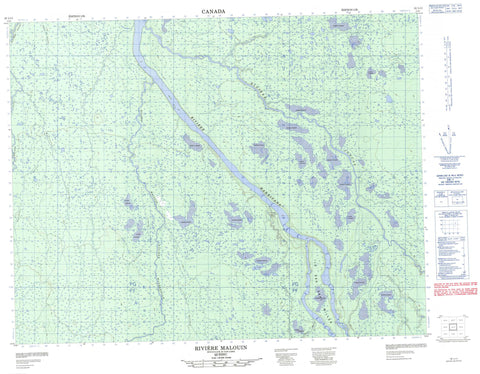 032L11 Riviere Malouin Canadian topographic map, 1:50,000 scale