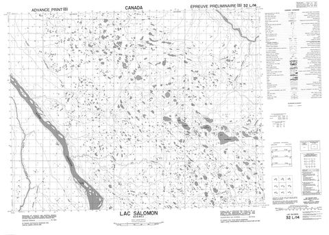 032L14 Lac Salomon Canadian topographic map, 1:50,000 scale