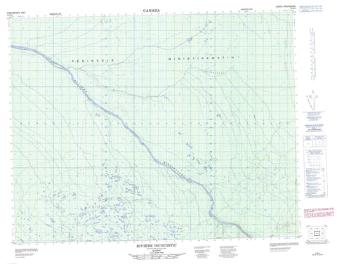 032M03 Riviere Iscouistic Canadian topographic map, 1:50,000 scale