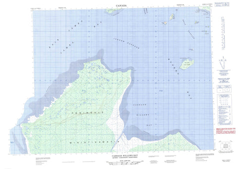 032M11 Cabbage Willows Bay Canadian topographic map, 1:50,000 scale