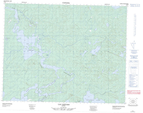 032N02 Lac Giffard Canadian topographic map, 1:50,000 scale