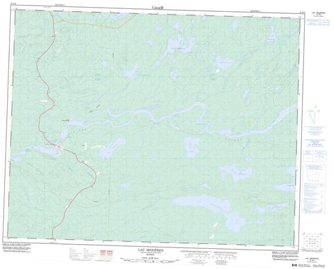 032N06 Lac Mezieres Canadian topographic map, 1:50,000 scale