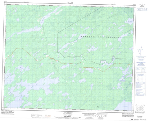 032N10 Lac Jolliet Canadian topographic map, 1:50,000 scale