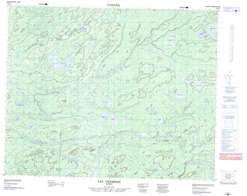 032N15 Lac Chambois Canadian topographic map, 1:50,000 scale