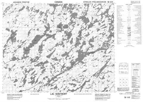 032O02 Lac Montmort Canadian topographic map, 1:50,000 scale