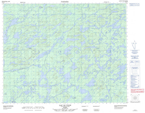 032O10 Lac Le Vilin Canadian topographic map, 1:50,000 scale