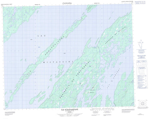 032P03 Ile Tchapahipane Canadian topographic map, 1:50,000 scale