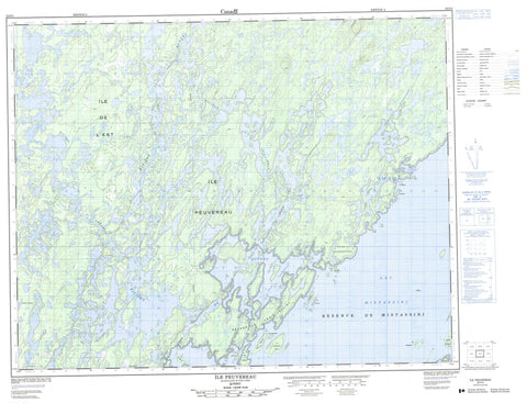 032P04 Ile Peuvereau Canadian topographic map, 1:50,000 scale