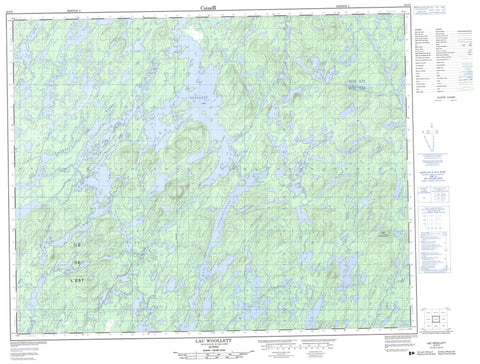 032P05 Lac Woollett Canadian topographic map, 1:50,000 scale