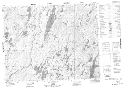 032P08 Lac Bethoulat Canadian topographic map, 1:50,000 scale