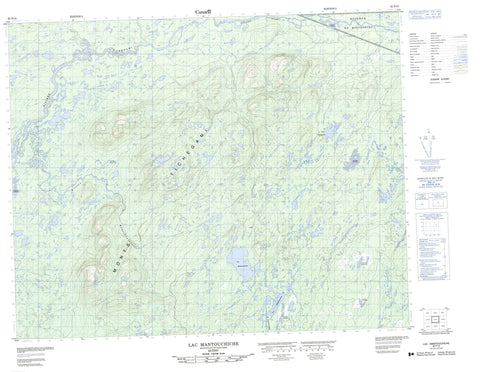 032P15 Lac Mantouchiche Canadian topographic map, 1:50,000 scale