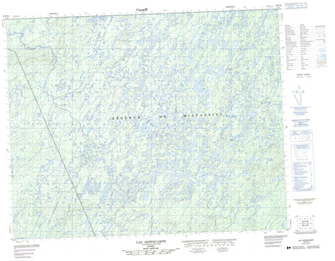 032P16 Lac Hippocampe Canadian topographic map, 1:50,000 scale