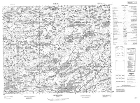 033A04 Lac Louvois Canadian topographic map, 1:50,000 scale