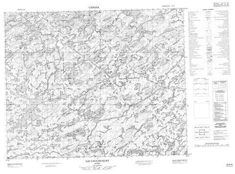 033A06 Lac Caulincourt Canadian topographic map, 1:50,000 scale