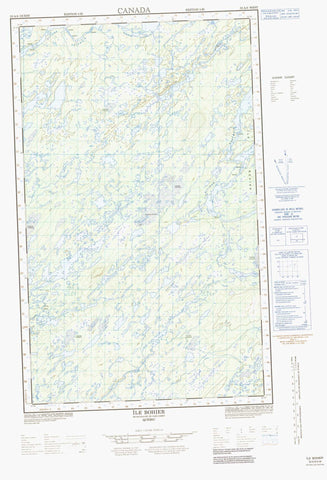 033A08W Ile Bohier Canadian topographic map, 1:50,000 scale