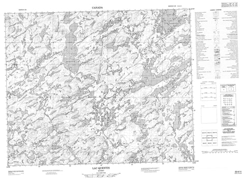 033A11 Lac Quentin Canadian topographic map, 1:50,000 scale