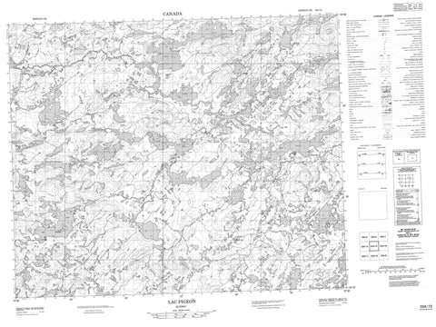 033A15 Lac Pigeon Canadian topographic map, 1:50,000 scale