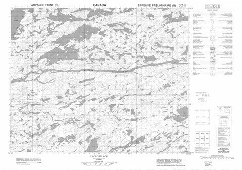 033B03 Lacs Village Canadian topographic map, 1:50,000 scale