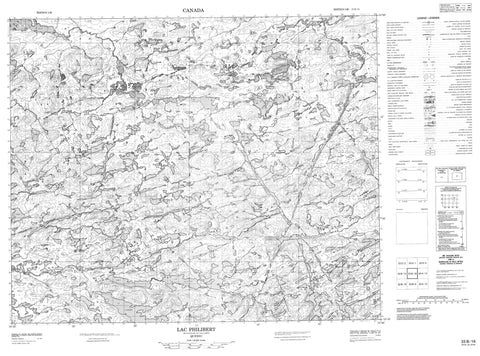 033B16 Lac Philibert Canadian topographic map, 1:50,000 scale