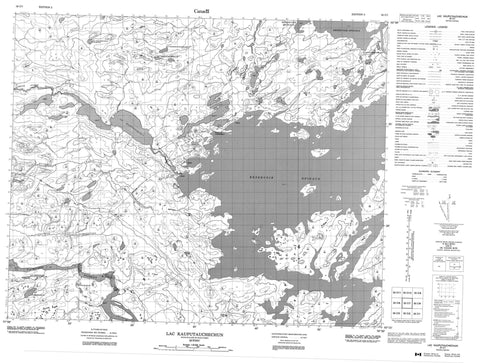 033C07 Lac Kauputauchechun Canadian topographic map, 1:50,000 scale