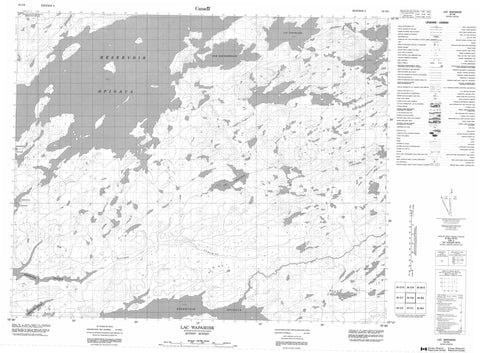 033C08 Lac Wapamisk Canadian topographic map, 1:50,000 scale