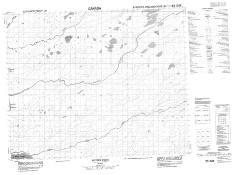 033D08 Riviere Conn Canadian topographic map, 1:50,000 scale