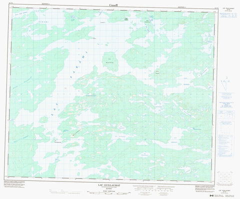 033F02 Lac Guillaumat Canadian topographic map, 1:50,000 scale